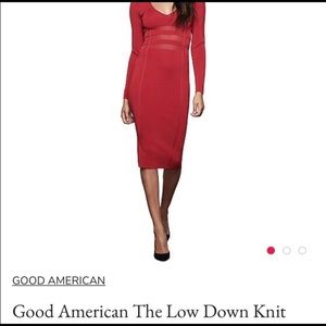 Good American red The low down knit dress Size 1